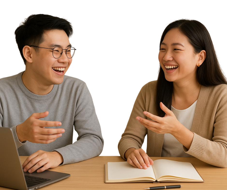 laughing and learning